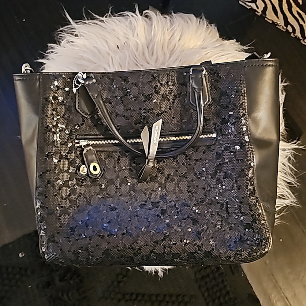Coach sequin shoulder bag with handles